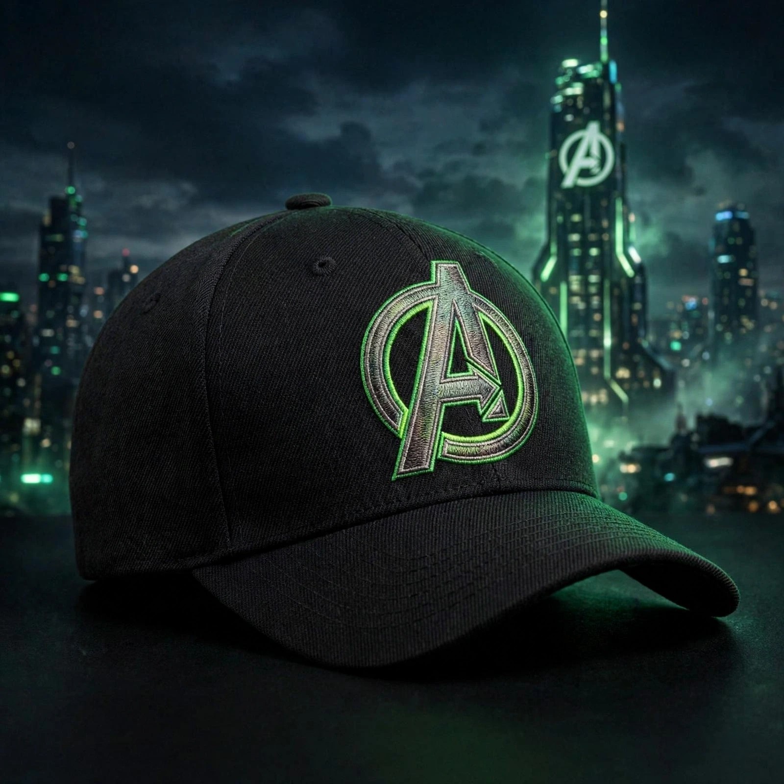 Marvel Avengers Doomsday Black & Green Embroidered Cap