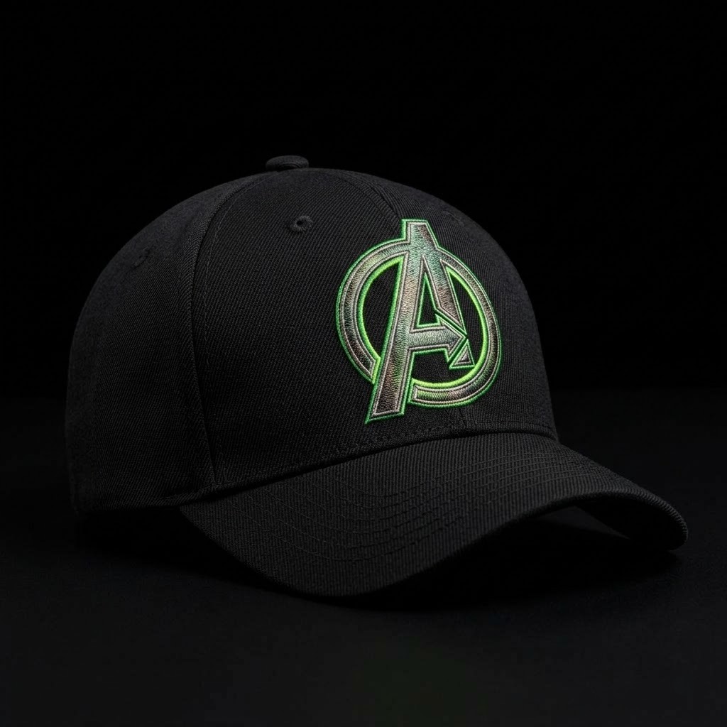 Marvel Avengers Doomsday Black & Green Embroidered Cap Marvel Avengers Doomsday Black & Green Embroidered Cap — image 2