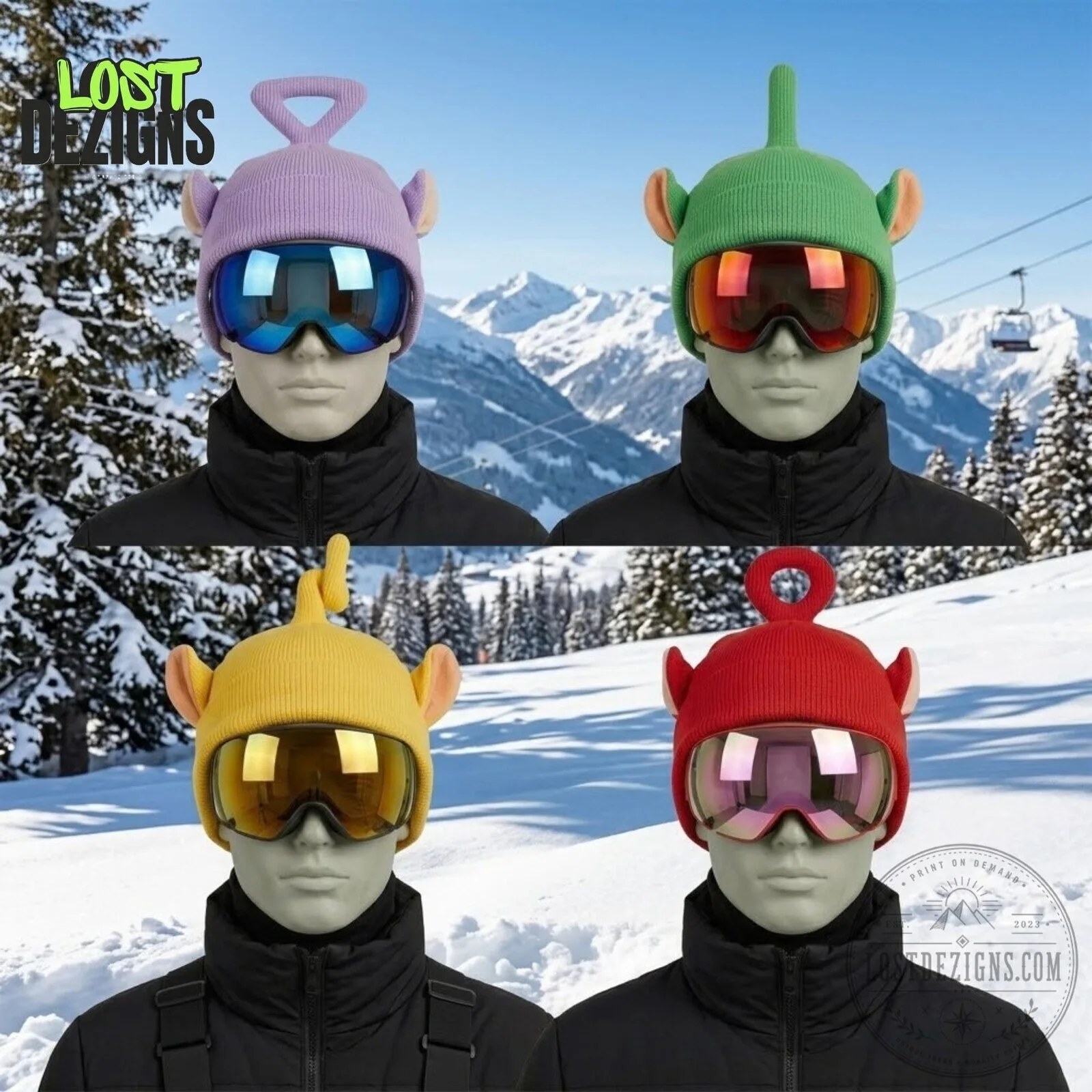 Teletubbies Ski Helmet Beanie 6 Teletubbies Ski Helmet Beanie