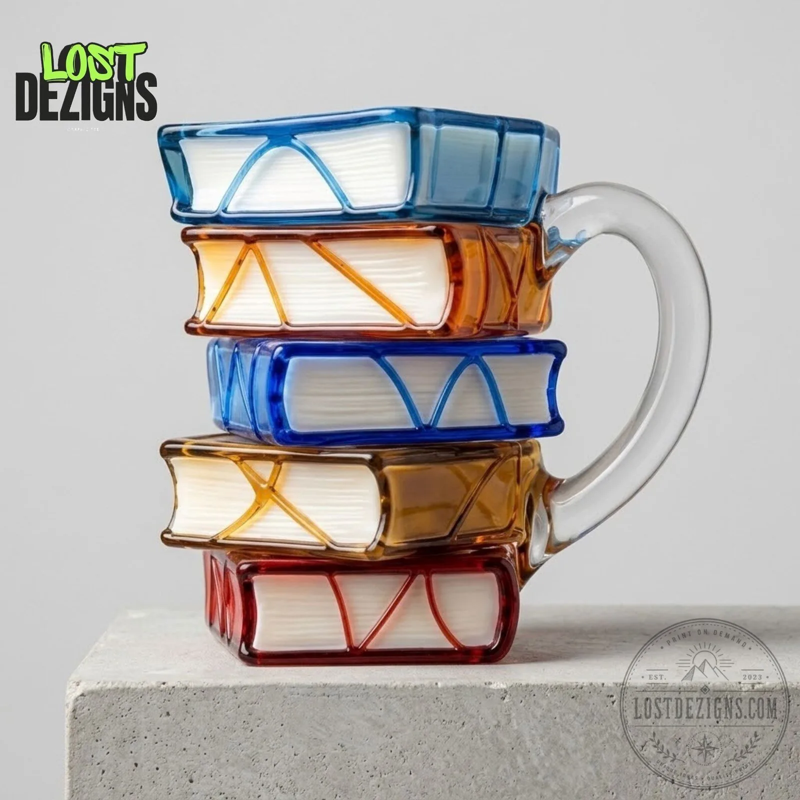 Colorful Book Stack Mug Gift For Bookworm 7 Colorful Book Stack Mug Gift For Bookworm