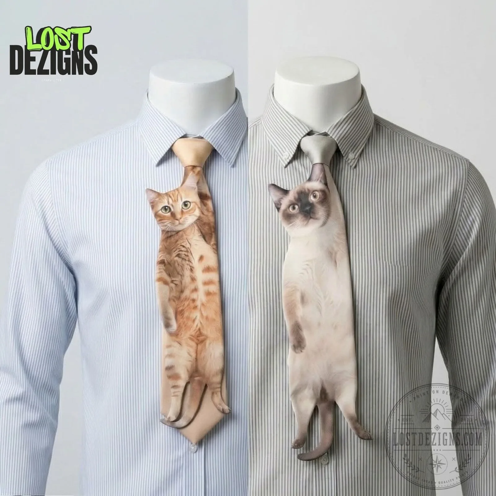 Hanging Cat Funny Office Necktie 4 Hanging Cat Funny Office Necktie