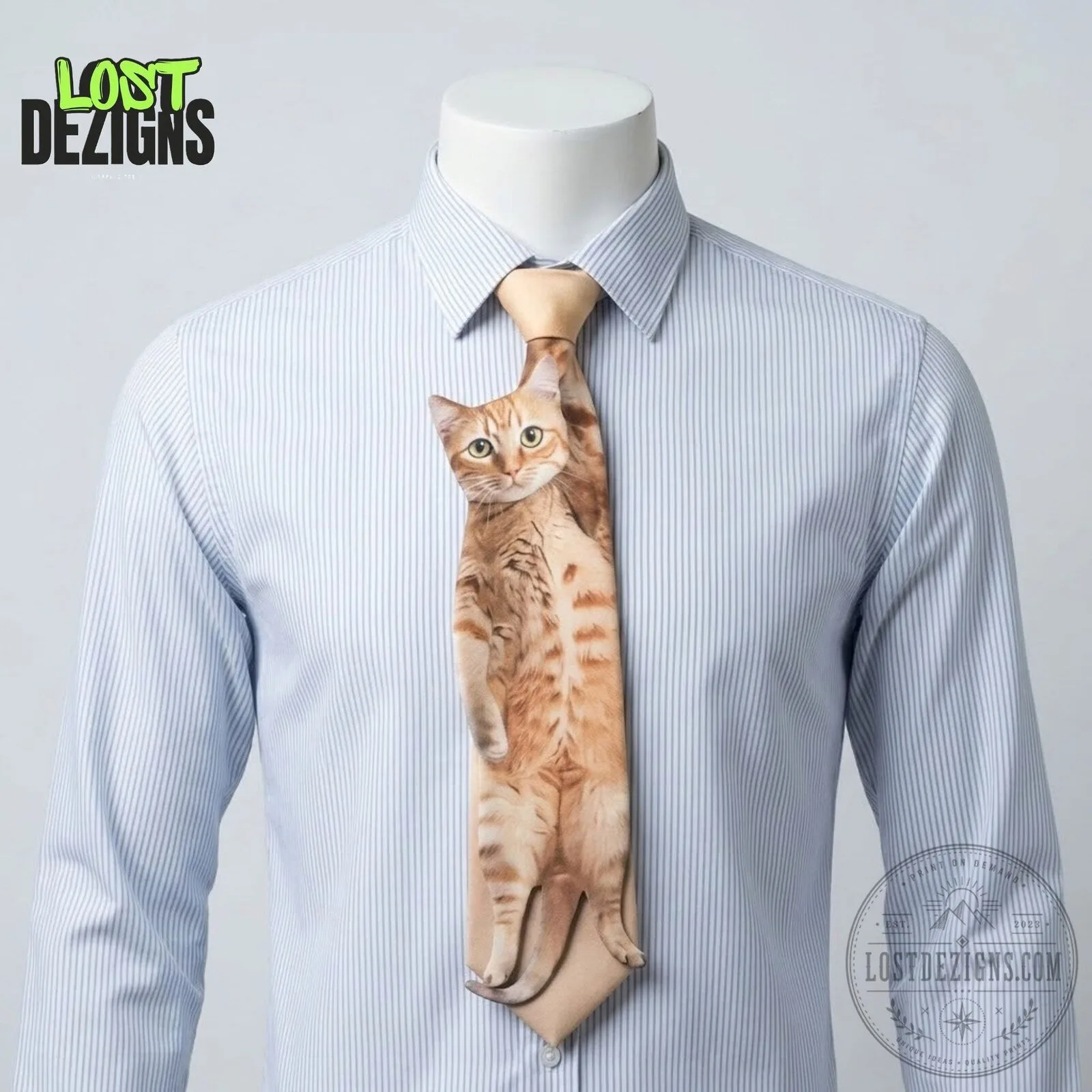 Hanging Cat Funny Office Necktie 5 Hanging Cat Funny Office Necktie