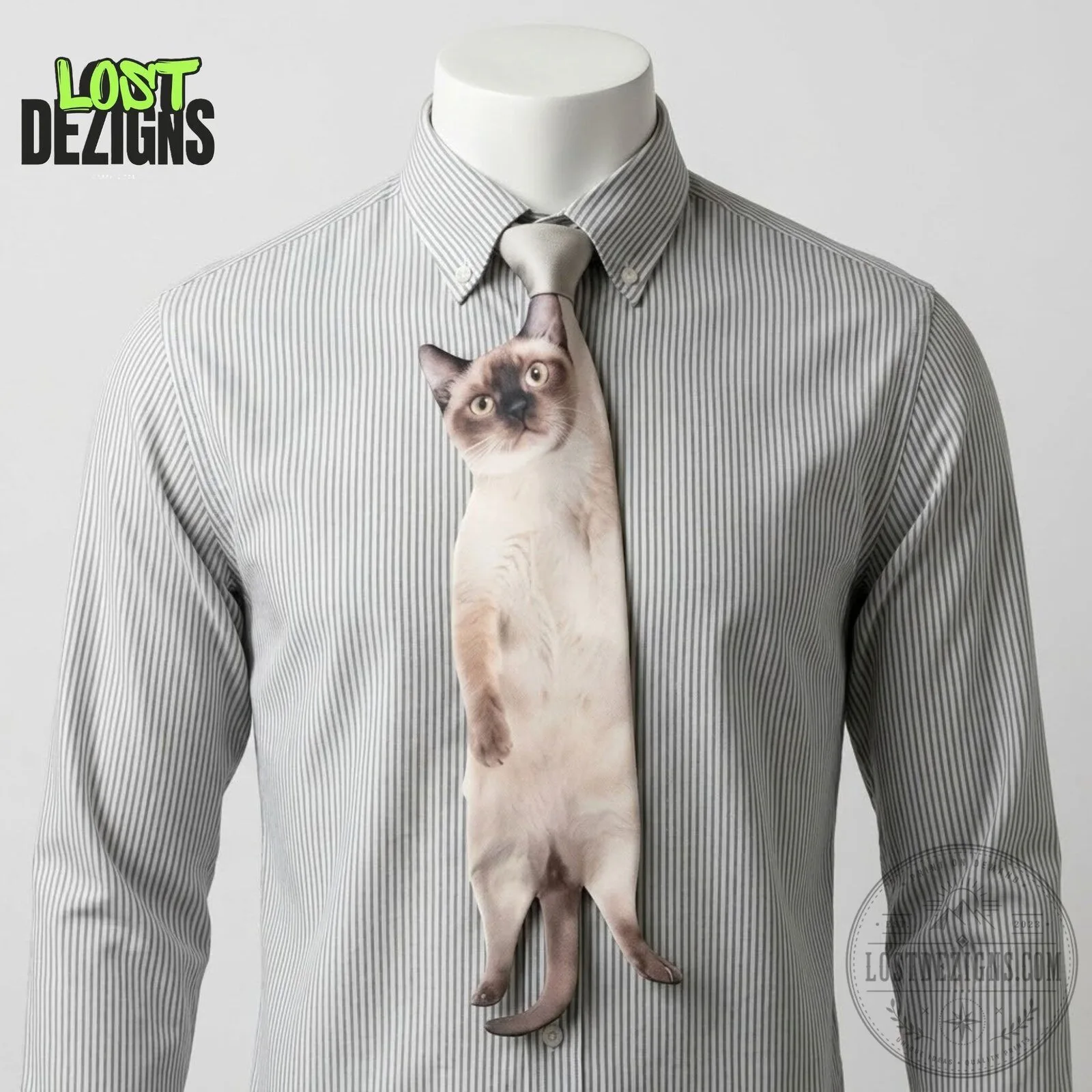 Hanging Cat Funny Office Necktie 6 Hanging Cat Funny Office Necktie