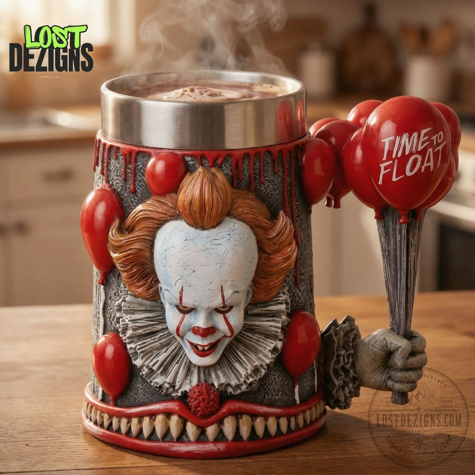 IT Pennywise Time to Float Drinking Tumbler Mug 5 IT Pennywise Time to Float Drinking Tumbler Mug