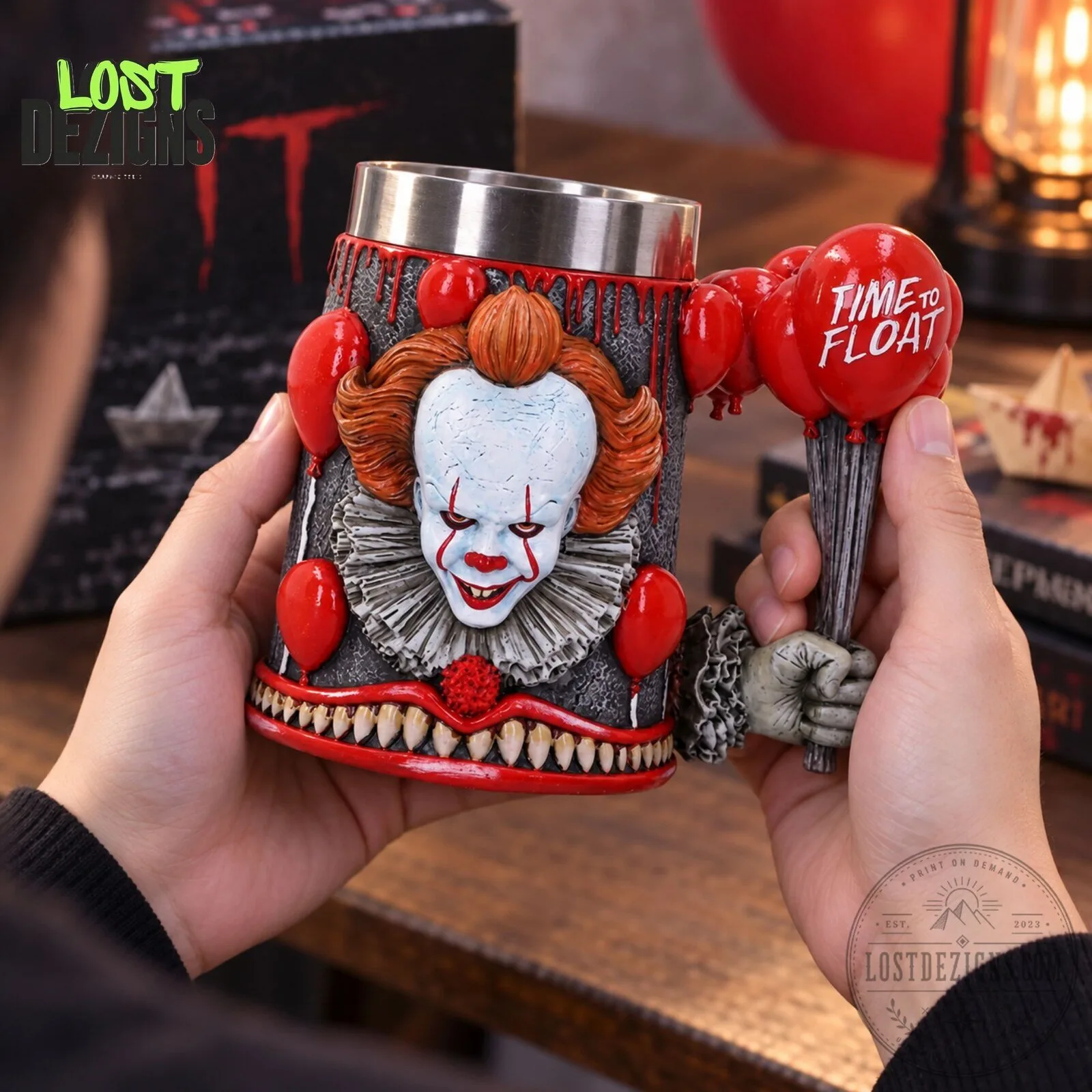 IT Pennywise Time to Float Drinking Tumbler Mug 6 IT Pennywise Time to Float Drinking Tumbler Mug