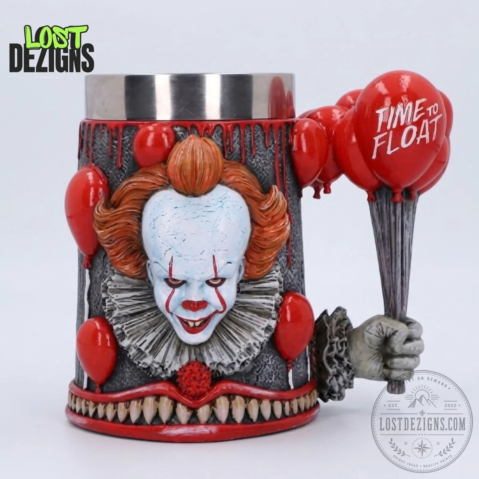 IT Pennywise Time to Float Drinking Tumbler Mug 7 IT Pennywise Time to Float Drinking Tumbler Mug