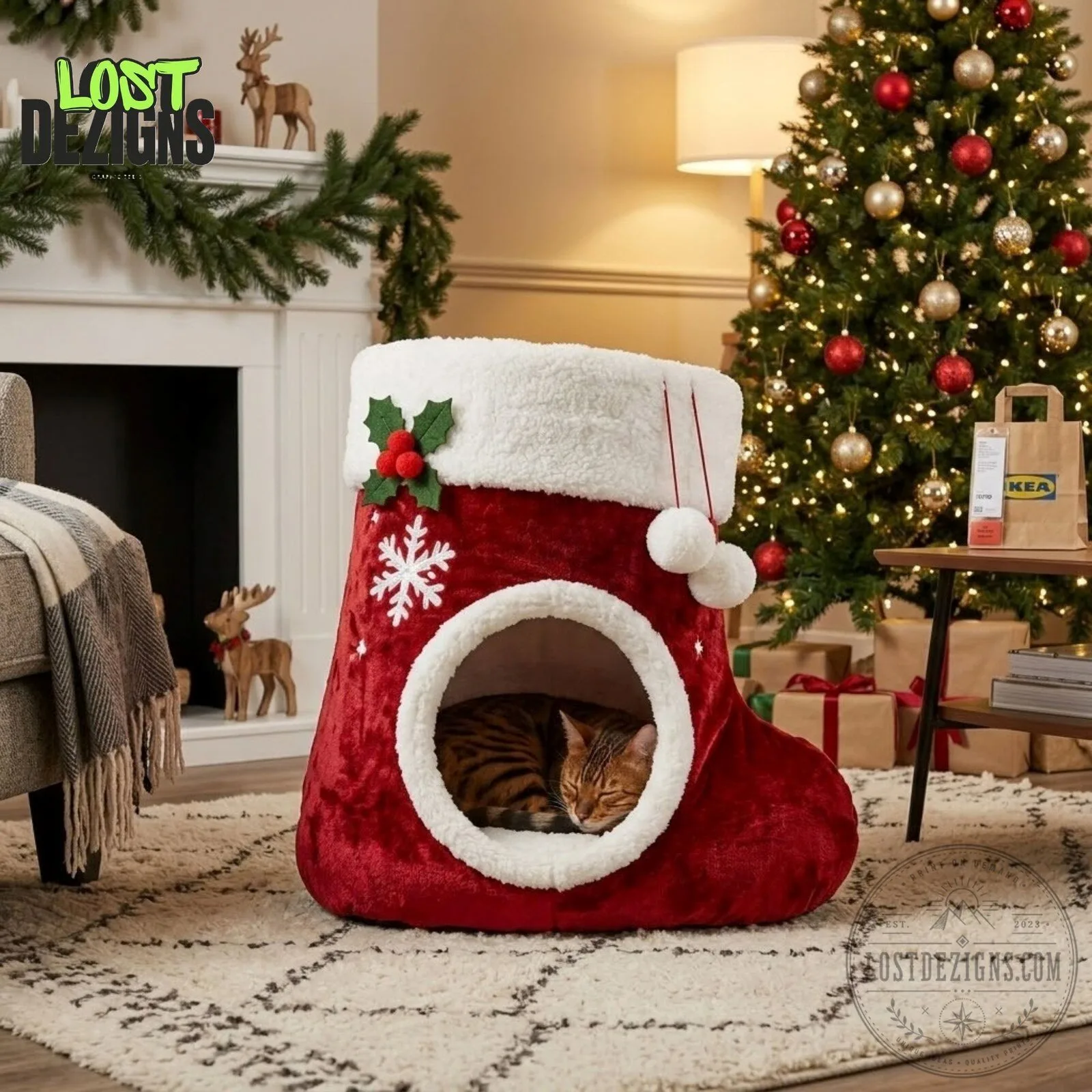 Christmas Stocking Haning Pet Bed For Cat 7 Christmas Stocking Haning Pet Bed For Cat