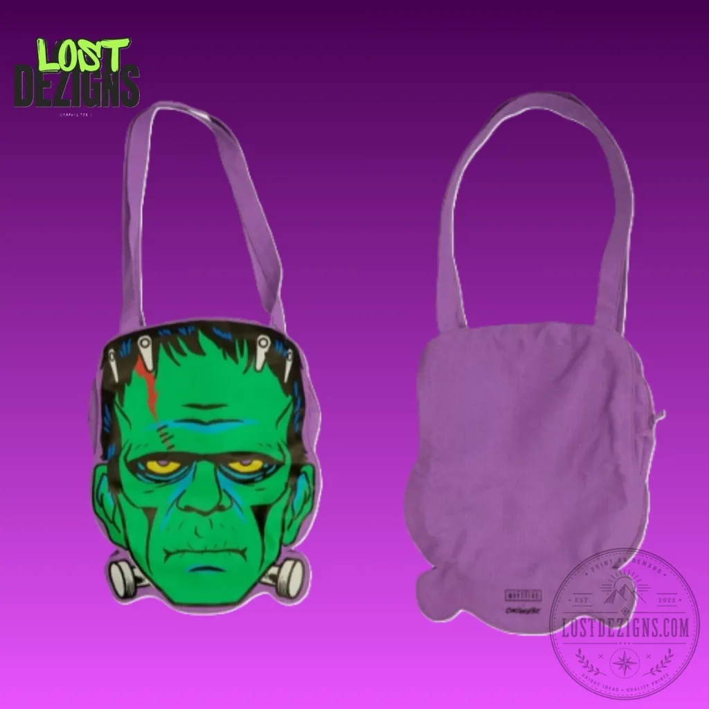 Frankenstein Monster Face Halloween Horror Character Tote Bag Frankenstein Monster Face Halloween Horror Character Tote Bag