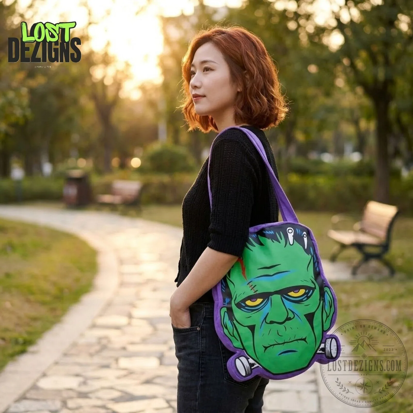 Frankenstein Monster Face Halloween Horror Character Tote Bag 5 Frankenstein Monster Face Halloween Horror Character Tote Bag
