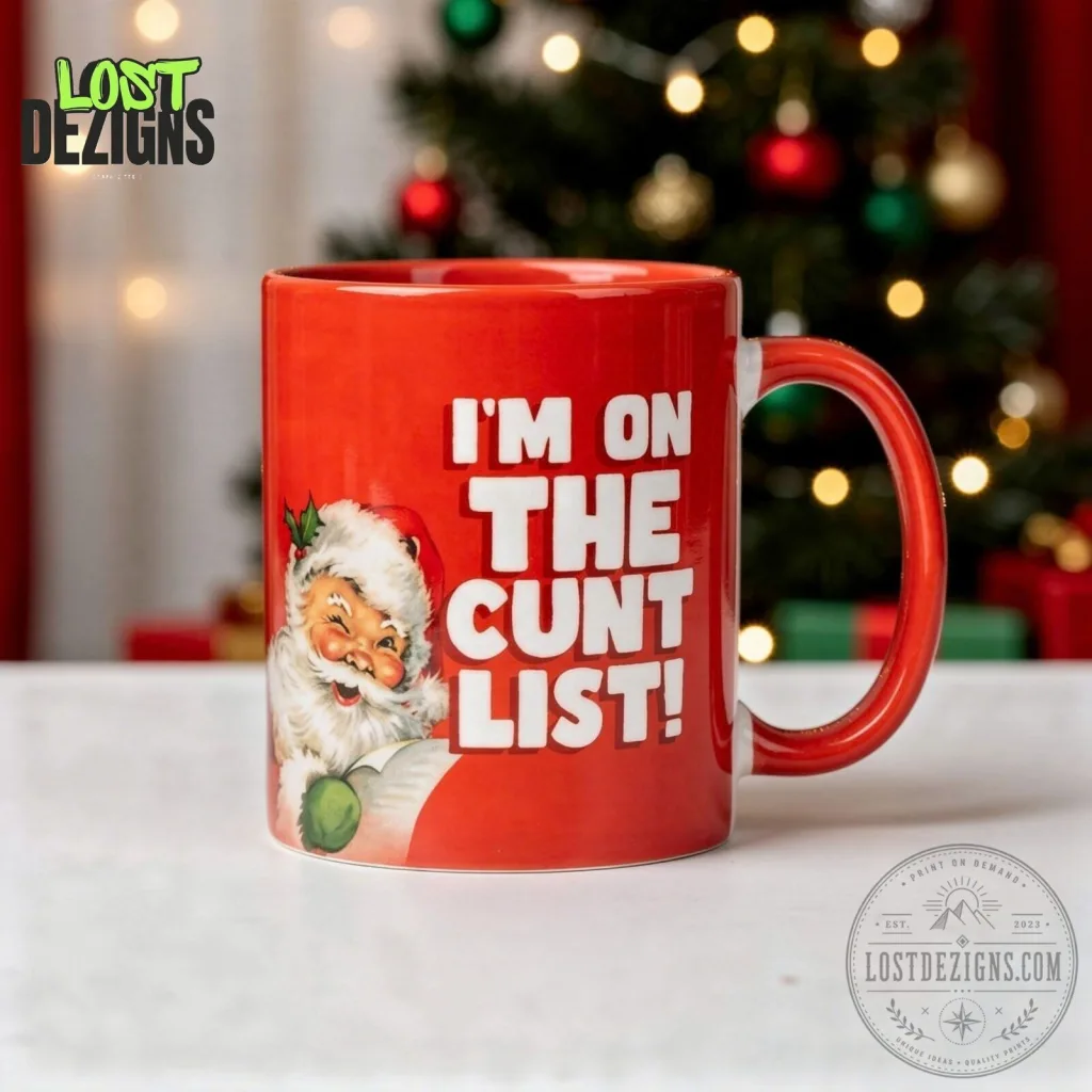 I'm On The Cunt List Funny Christmas Quote Mug I'm On The Cunt List Funny Christmas Quote Mug