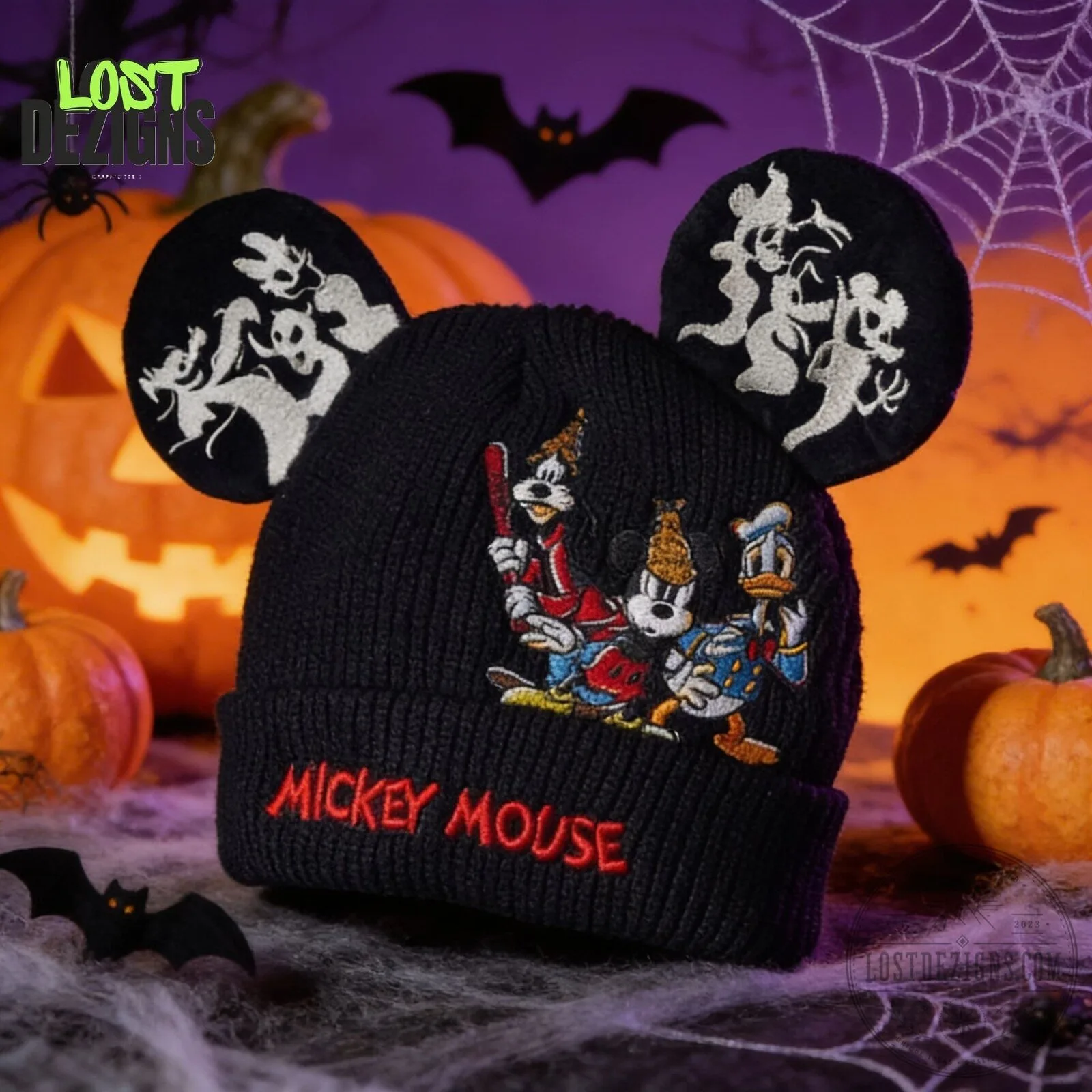 Disney Mickey Mouse Donald Duck Goofy Halloween Beanie Hat 4 Disney Mickey Mouse Donald Duck Goofy Halloween Beanie Hat