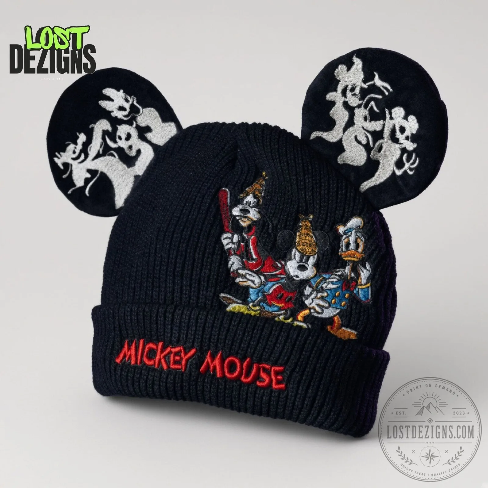 Disney Mickey Mouse Donald Duck Goofy Halloween Beanie Hat 5 Disney Mickey Mouse Donald Duck Goofy Halloween Beanie Hat