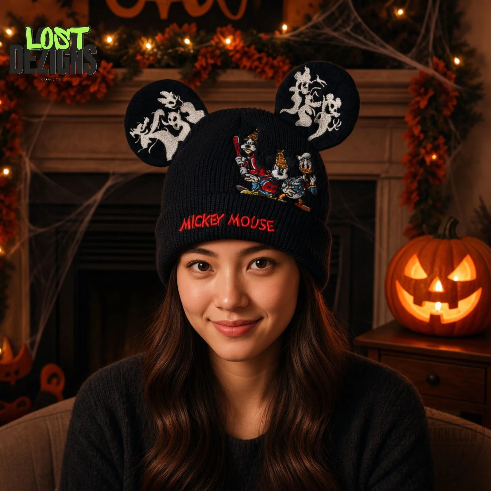 Disney Mickey Mouse Donald Duck Goofy Halloween Beanie Hat 7 Disney Mickey Mouse Donald Duck Goofy Halloween Beanie Hat