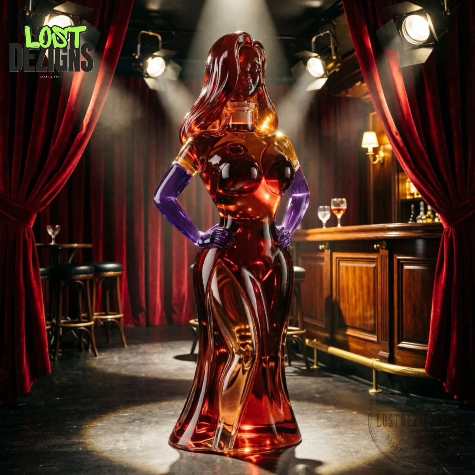 Jessica Rabbit Inspired Cognac Decanter Bottle 5 Jessica Rabbit Inspired Cognac Decanter Bottle