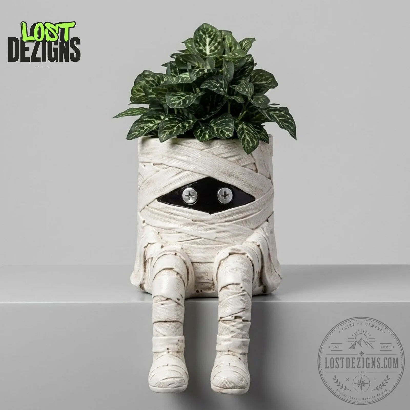 Halloween Skeleton Mummy Ghost Pumpkin Planter 7 Halloween Skeleton Mummy Ghost Pumpkin Planter
