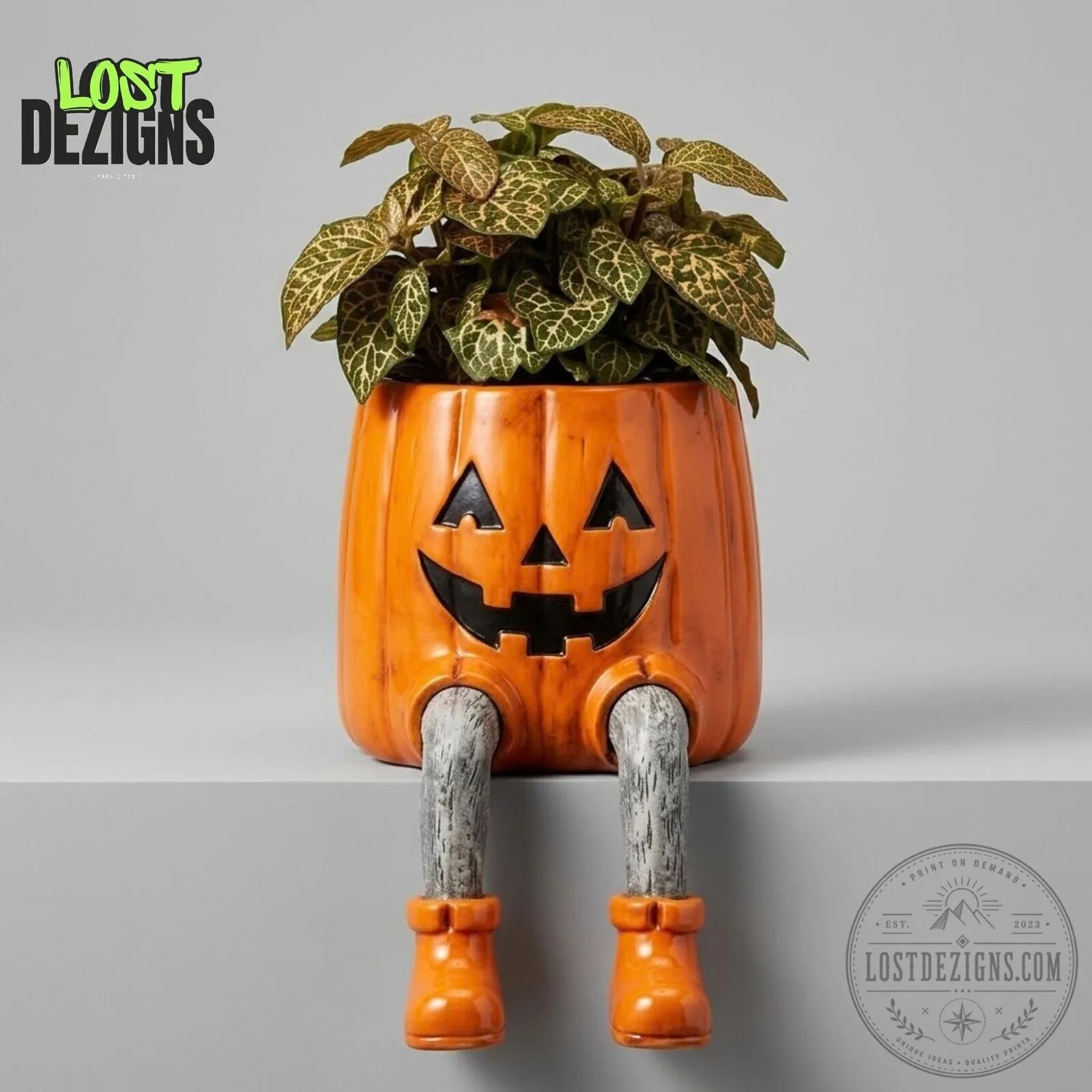 Halloween Skeleton Mummy Ghost Pumpkin Planter 9 Halloween Skeleton Mummy Ghost Pumpkin Planter