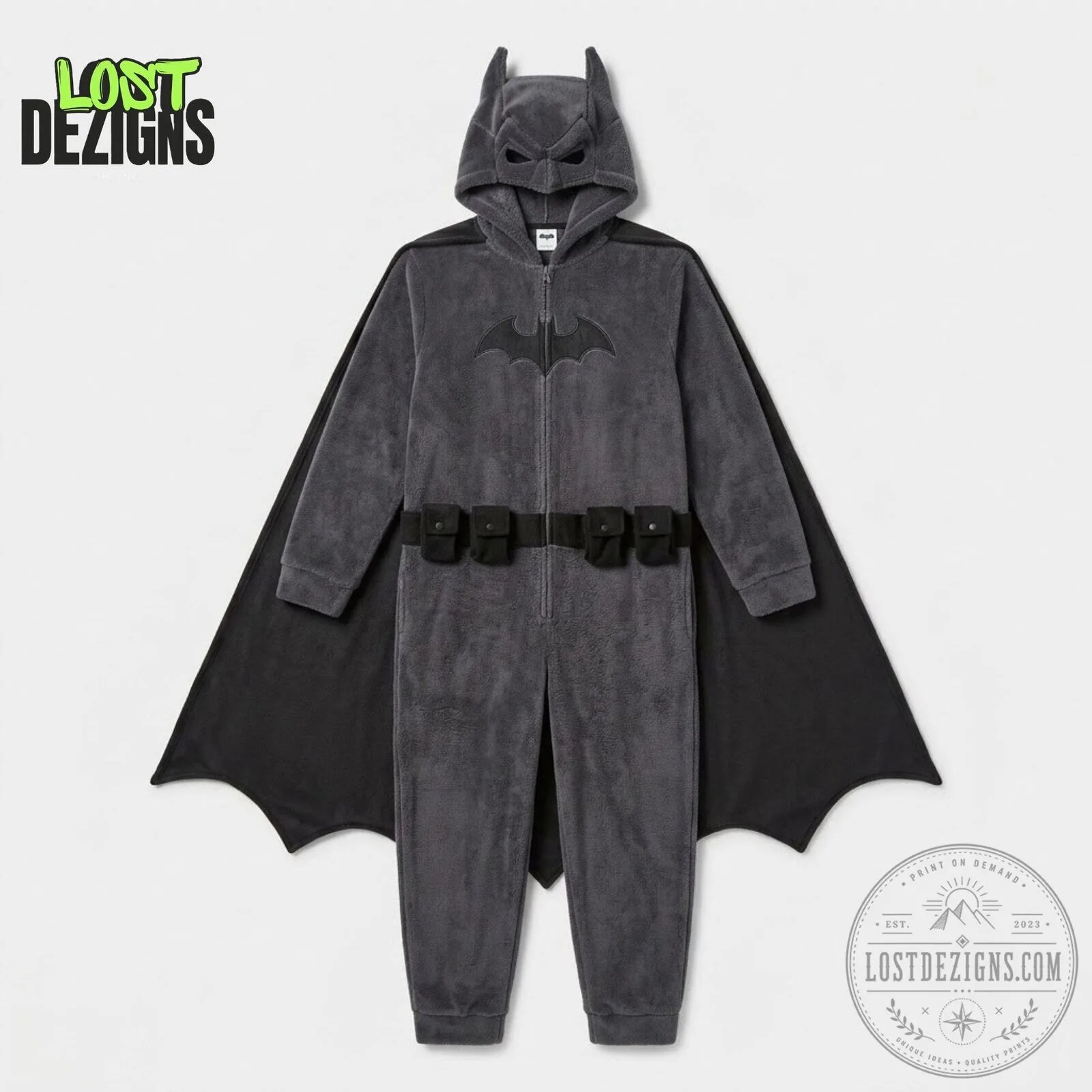 Batman Cosplay Hooded Jumpsuit With Cape 6 Batman Cosplay Hooded Jumpsuit With Cape
