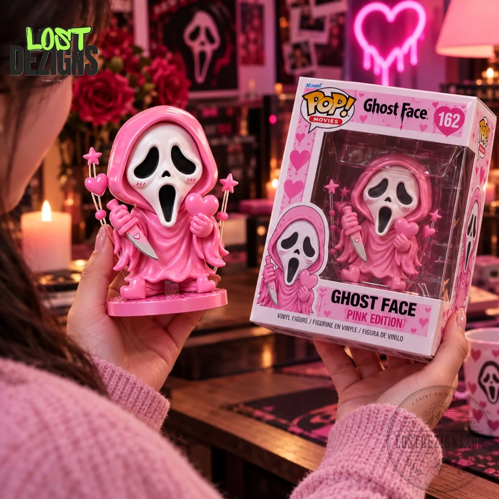 Scream Ghost Face Valentine Pink Edition Collectible Funko Pop Figure 7 Scream Ghost Face Valentine Pink Edition Collectible Funko Pop Figure