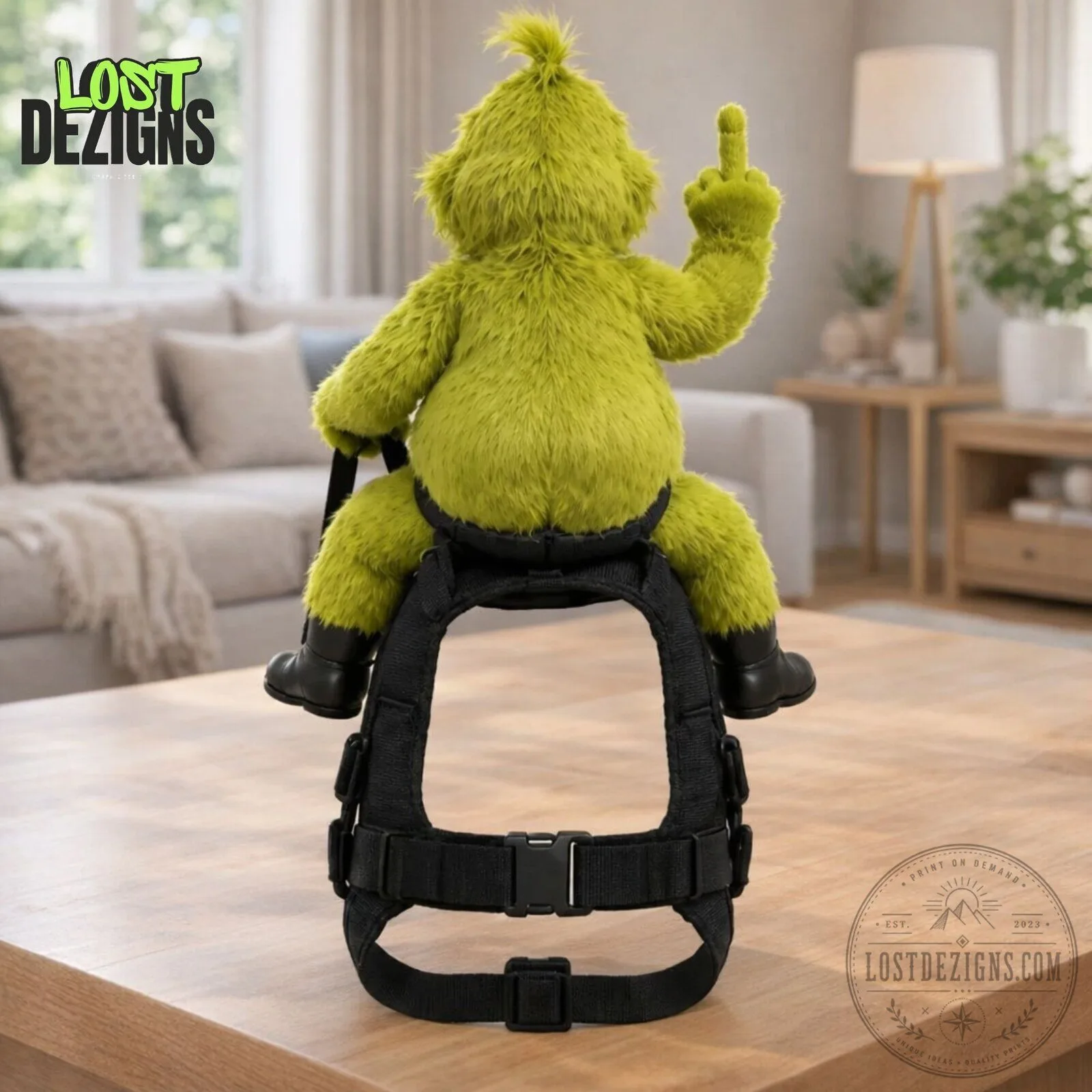 Grump Rider The Grinch Flipping Middle Finger Funny Pet Harness 7 Grump Rider The Grinch Flipping Middle Finger Funny Pet Harness