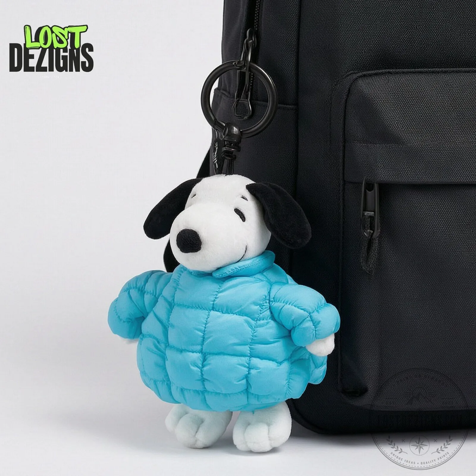 Snoopy Blue Puffer Jacket Peanuts Christmas Plush Keychain 6 Snoopy Blue Puffer Jacket Peanuts Christmas Plush Keychain
