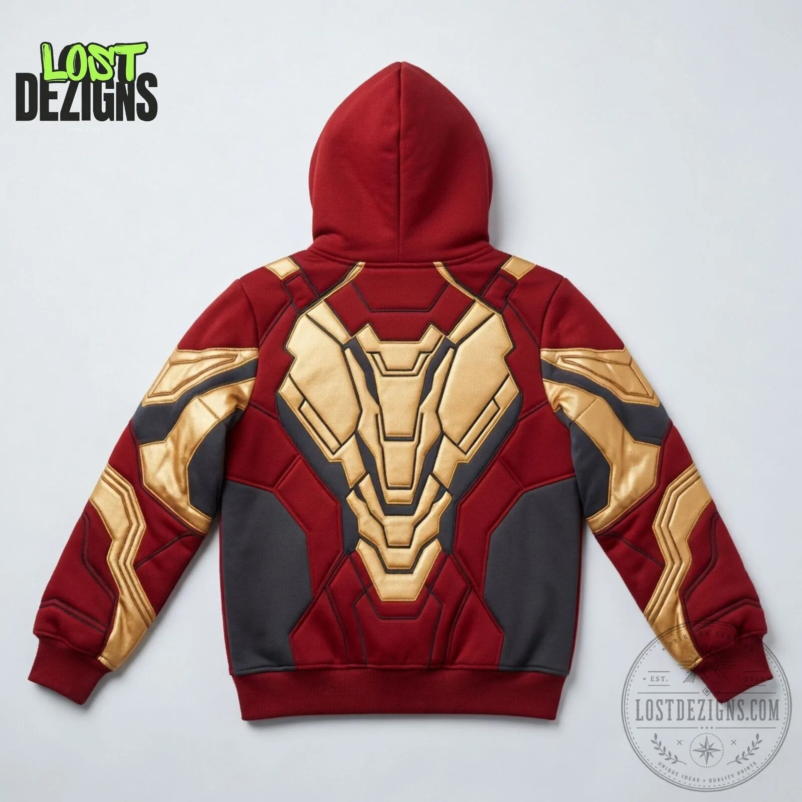 Marvel Iron Man Red & Gold Armor Zip Hoodie With Face Cover 6 Marvel Iron Man Red & Gold Armor Zip Hoodie With Face Cover